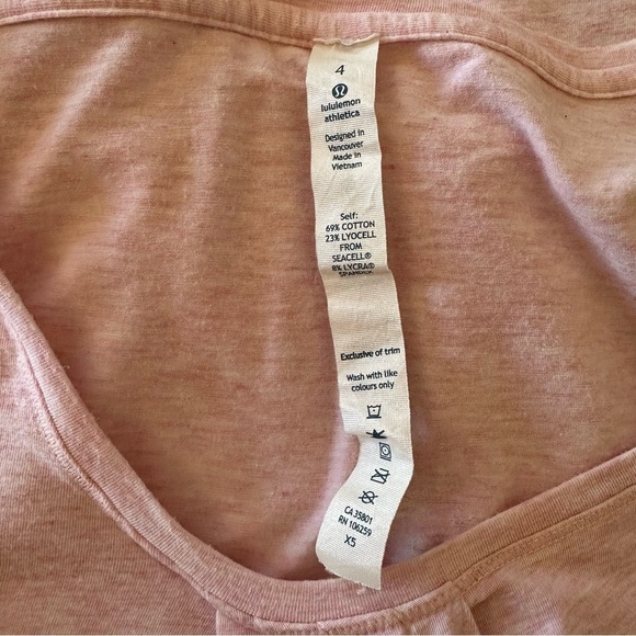 Lululemon Open Front Heather Pink Short Sleeve T shirt - Picture 10 of 11